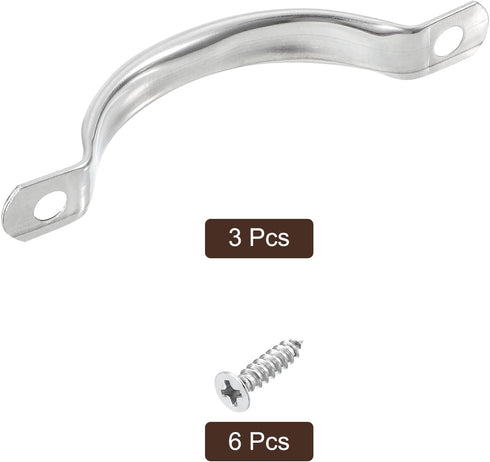 uxcell Stainless Steel Door Pull Handles, 3Pcs 78mm/3.07" Long Door Handle with Screws Cabinet Drawer Hardware Handles Pulls...