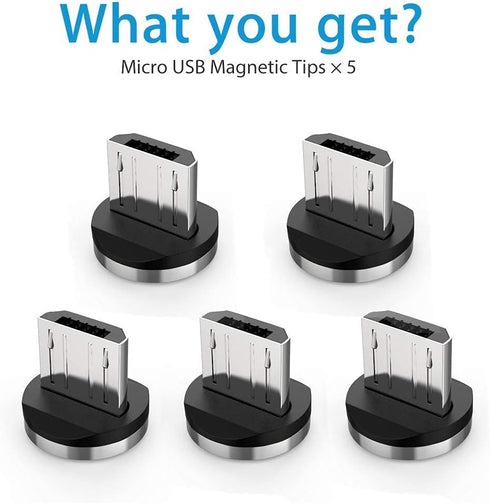 Terasako Magnetic Connector Tips Head for Micro USB Android Devices (5 Pack)...