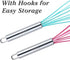 Webake 8 Inch and 10 Inch Silicone Whisk Set of 4, Egg Beater Whisk Balloon Egg Sauce Whisk with 6 Wires, French Whisk Stainless Steel Mini Silico...