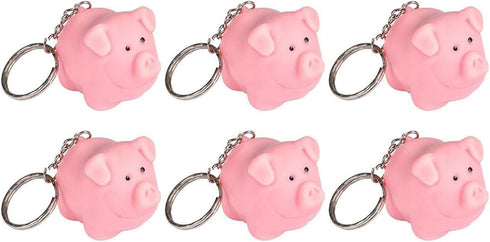 Six 2" NAUGHTY PIG KEY CHAINS - (Lot of 6)...