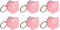 Six 2" NAUGHTY PIG KEY CHAINS - (Lot of 6)...