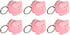 Six 2" NAUGHTY PIG KEY CHAINS - (Lot of 6)...