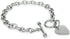 Stainless Steel Trendy Cable Chain Bracelet with Heart Charm and Toggle Clasp Closure, High Polished Finished, 7.5"...