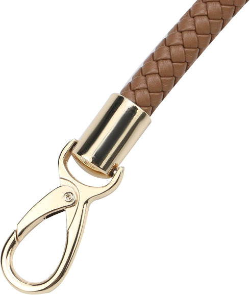 Nicerity PU Leather Braided Purse Strap 11.8inch Replacement Handle Short Handbag Strap Top Handle with Golden Hardware for DIY Handbag Purse Maki...