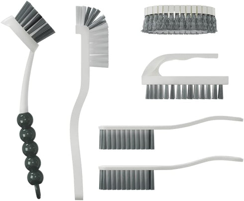 6 PCS Cleaning Brush, Scrub Brush Set for Kitchen and Bathroom Household Use with Various Brushes for Cleaning Dishes, Tiles, Corners and Floors...