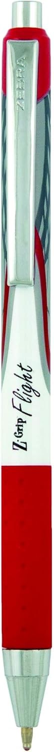 Zebra Pen Z-Grip Flight Retractable Ballpoint Pen, Bold Point, 1.2mm, Red Ink, 12-Count...