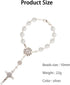 2Pcs Car Rosary for Rearview Mirror,Rosary for Car,Auto Rosary Hanging Ornament Car Rosary Ball Beads Cross Rosary Bracelet Car Decorations for Wo...