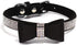 Dazzling Rhinestone Dog Collar with Soft Fabric and Crystal Bow Tie - Elegant and Glamorous Puppy Collars for Small Dogs with Leash in Black XXS...