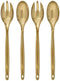 Gold Plastic Serving Utensils Set - 1 Set of 4 Pcs - Elegant & Durable Gold Finish, Perfect for Parties, Weddings & Catering Events...