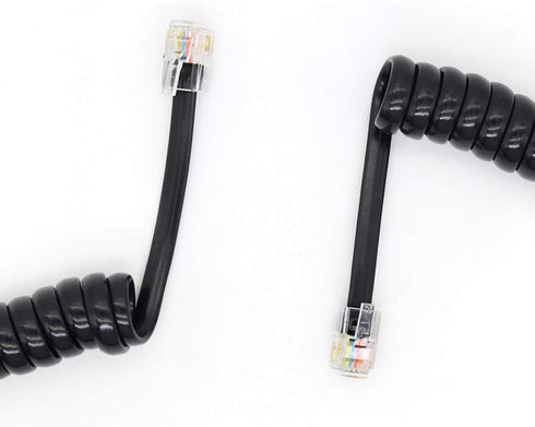 Telephone Handset Cord Detangler Cable Pure-Copper Coiled 1.2 to 10 Feet Uncoiled Landline Phone Spiral Curly Cable Extension Modular Wire Lead St...