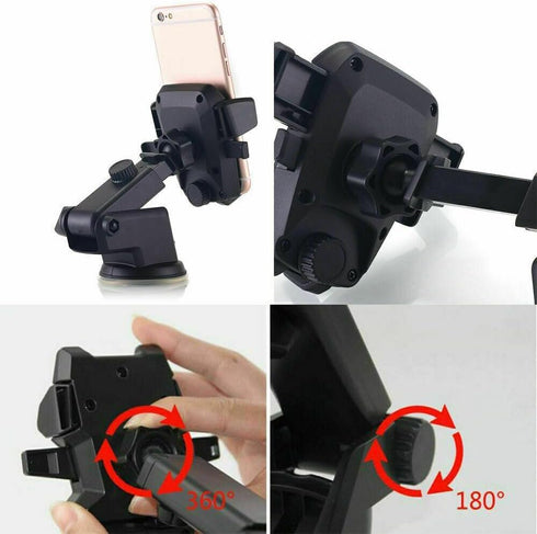 Phone Holders for Car Windshield/Dashboard with One Touch Technology Phone Stand, Air Vent Cell Phone Car Mount, Universal Automobile Cradle Fit f...