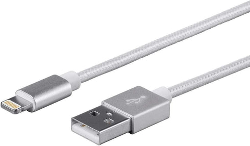 Monoprice Lightning to USB-A Charging Cable - Apple MFi Certified, Nylon Braided Jacket, 1.5 Feet, White - Premium Series...