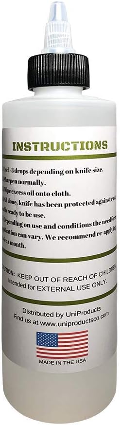 Premium Knife Blade Oil & Honing Oil - 8 Oz - Custom Formulated Food Safe Oil Protects Carbon Steel Knives & Sharpening Stone Ready…...