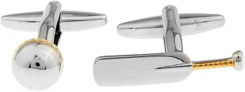 3D Cricket Set Cufflinks Ball and Bat Cuff Links...