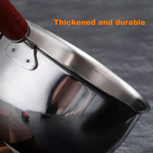 Butter Warmer Pot?Inside with clear scale Small Saucepan with Heat Resistand Wooden Handle and Dual Pour Spout Stainless Steel Small Milk Saucepan...