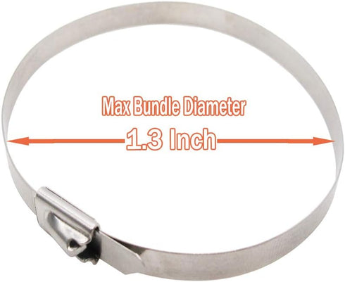 Superun Metal Zip Ties 5.9 Inch Stainless Steel Cable Ties 225 LBS Strength Tie Wrap Heavy Duty Exhaust Wrap Pack of 100 pcs...