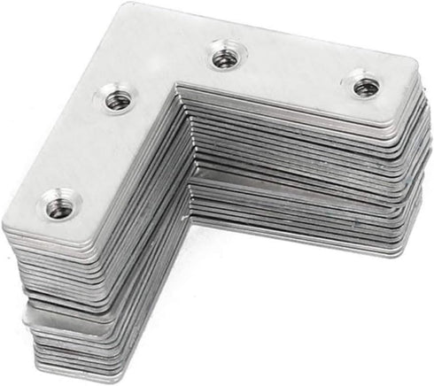 10 Pieces 2.36'' x 2.36'' L Shape Flat Bracket Flat Corner Brace for Wood Desk Chair Cabinet Drawer Closet Frame Furniture...