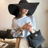 Women's Ridge Wide Floppy Brim Summer Hat Large Brimmed Garden Beach Sun Hat Big Summer Sun Hat Straw Cap Party Garden Travel Black...