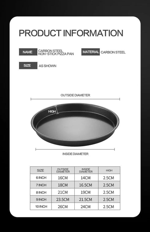 Bakeware Pizza Pan Set 8x1 Inch Heavy Duty Scratch Resistant Non-Stick Bakeware for Pies Pizza Cake Foods with Gloves and Oil Absorbent paper for ...