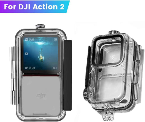 Action 2 Waterproof Case Diving Shell 45m Environmentally Friendly Housing Cover Camera Dual Screen for Osmo Action 2...