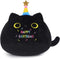 Black Cat Plush, 13.7" Cat Stuffed Animal, Soft Cute Cat Plushie, 3D Cat Shape Design Pillow for Boys Girls, Sofa Bedroom (Birthday Cat)...