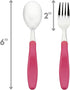 Innobaby Din Din Smart EZ Grip Spoon and Fork with Carrying Case, Utensil Set for Kids and Toddlers, BPA Free (Pink)...