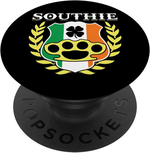 Southie Brass Knuckle Irish Flag St Patricks Day Cool Pun PopSockets Standard PopGrip......