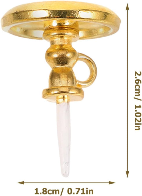 Toyvian Doll House Candlestick 2PCS Miniature Candle Holders (1:12) Tiny House Candlesticks Mini House Candle Holder Decorations Dollhouse Miniatu...