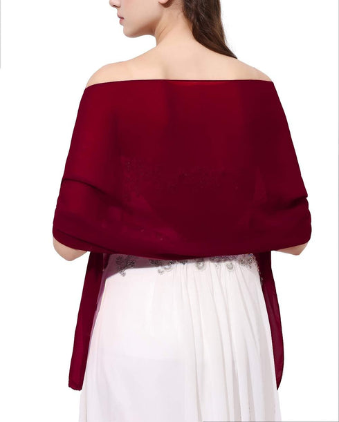 Chiffon Scarf, head scarf,Wrap,chiffon scarves, Wrap Shawl, Plain Colors Shawl(DDN43PJ2) (Burgundy)...