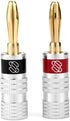 Sewell Silverback Banana Plugs, 24k Gold Dual Screw Lock Speaker Connector, 12 Pairs...