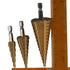 Drilling Power Tools 3pcs High Speed Steel Well-Organized Bag 1/4" Hex Shank Pagoda Drill Bit DIY Lovers Gold Hole Opener Wood and Metal...