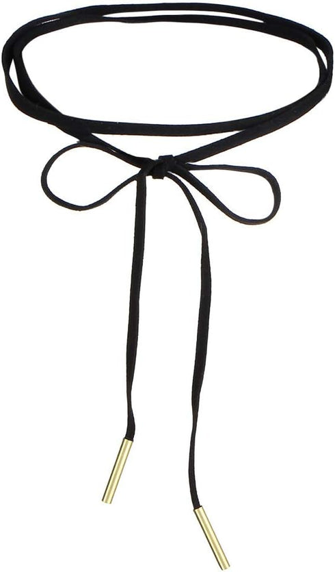 Kercisbeauty Summer Boho Black Velvet Long Rope Choker Necklace with Silver Gold Pendant for Women Girls Party...