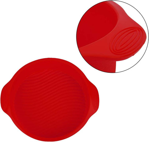 11.42inch Silicone Cake Molds, DIY Baking Cake Pan Tray Bakeware Pan Quick Release Baking Pans for Layer Cakes, Cheese Cakes (Red)...