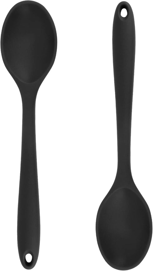 Cooking Spoon 2Pcs Large Serving Spoons 10.8'' Heat Resistant Silicone Spoon, Non-Stick Mixing Kitchen Spoons, Premium Silicone Kitchen Utenils fo...