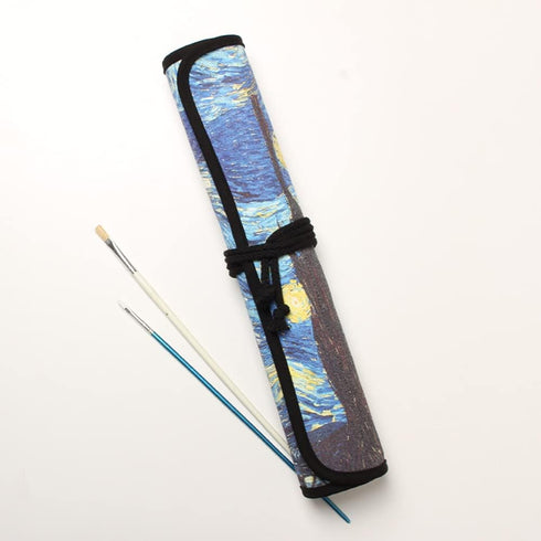 Paint Brush Holder Art Supplies, Artist Brush Holder & Storage Organizer Roll-Up Case Bag, Protect Acrylic Oil Watercolor Paintbrushes (Starry Nig...