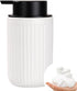 BosilunLife Foam Hand Soap Dispenser - White Ceramic Foaming Soap Dispenser for Bathroom 12oz Refillable Liquid Lotion Soap Dispenser with rust-pr...