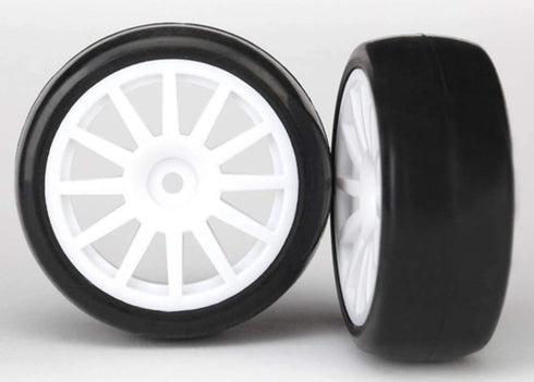 Traxxas Tires & Wheels, Assembled, Glued 12-Spoke Wheels, White...