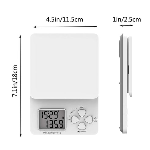 Coffee Digital Scale with Timer, Kitchen Scales Weight for Food Ounces and Grams - 2 Batteries Included...
