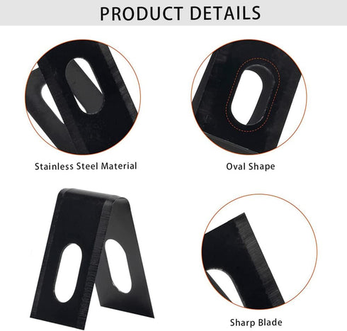 40 Packs Black Matt PVC Floor Vinyl Welding Grooving U V Blade Stainless Steel Blade Slotted Blade Hardware Tool...