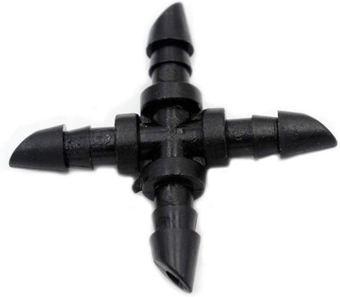 50 Pieces 1/4 Inch Barbed Cross Fittings Barbed Cross Connecters 4 Way Garden Watering Cross Connector Drip Irrigation Tubing Fit for 4mm/7mm Tube...
