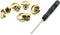 HJ Garden 4pcs Brass Ball Studs Rivets Nails Rotatable D Ring Buckle Handle Connector with Mini Screwdriver,DIY Leather Crafts Accessories 10x22mm...