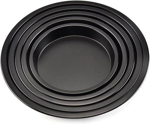 lasenersm 2 Pieces Pizza Pan 6inch Round Pizza Pan Pizza Tray Pizza Baking Tray Pizza Bakeware Sheet for Home Kitchen Restaurant Supplies, Black...