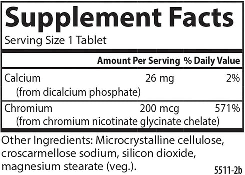 Carlson Chelated Chromium 200 mcg Superior Absorption - Healthy Metabolism Energy Production & Optimal Wellness - 100 Tablets...