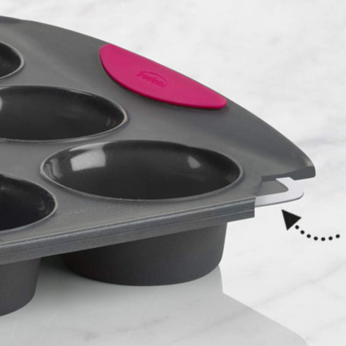 Trudeau Structure White Confetti Reinforced 6 Cup Jumbo Muffin Pan Silicone Bakeware...