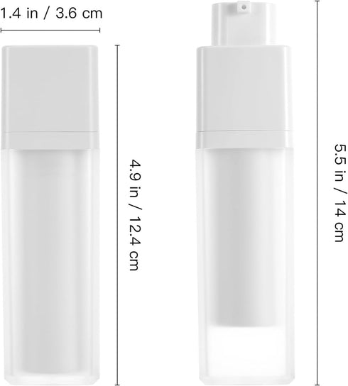 NOLITOY 3Pcs 30ml Airless Pump Bottles, Lotion Dispenser Travel Size Pump Container Empty Refillable Quartet Frosted Bottle for Cosmetics Skin Car...