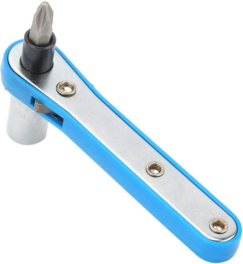 Ratchet Wrench, 10mm Blue Ratchet Socket Wrench with PH2 Screwdriver Bit Kit for Garage,Auto Repair Shop,Factory,Home...
