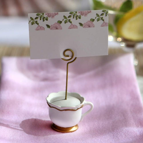 Kate Aspen, Place Card Holders, Tea Time Whimsy, Teapot and Teacup, Place Cards Included, Set of 6,Pink...