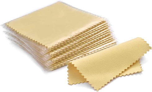 SEVENWELL 50pcs Jewelry Cleaning Cloth Yellow Polishing Cloth for Sterling Silver Gold Platinum Small Silver Polish 8x8cm...