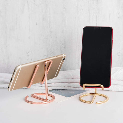 Cell Phone Iron Stand Holder, Rose Gold Universal Portable Tablets Holder, Compatible with All Mobile Phones by HubHnb (Golden)...