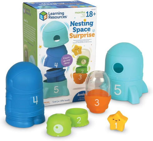 Learning Resources Nesting Space Surprise, Preschool Learning Activities, Fine Motor Skills for Ages 18 Months+, Montessori Preschool Toys, Space ...